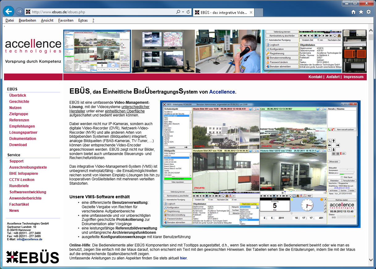 EBÜS Website mit umfangreichen aktuellen Informationen