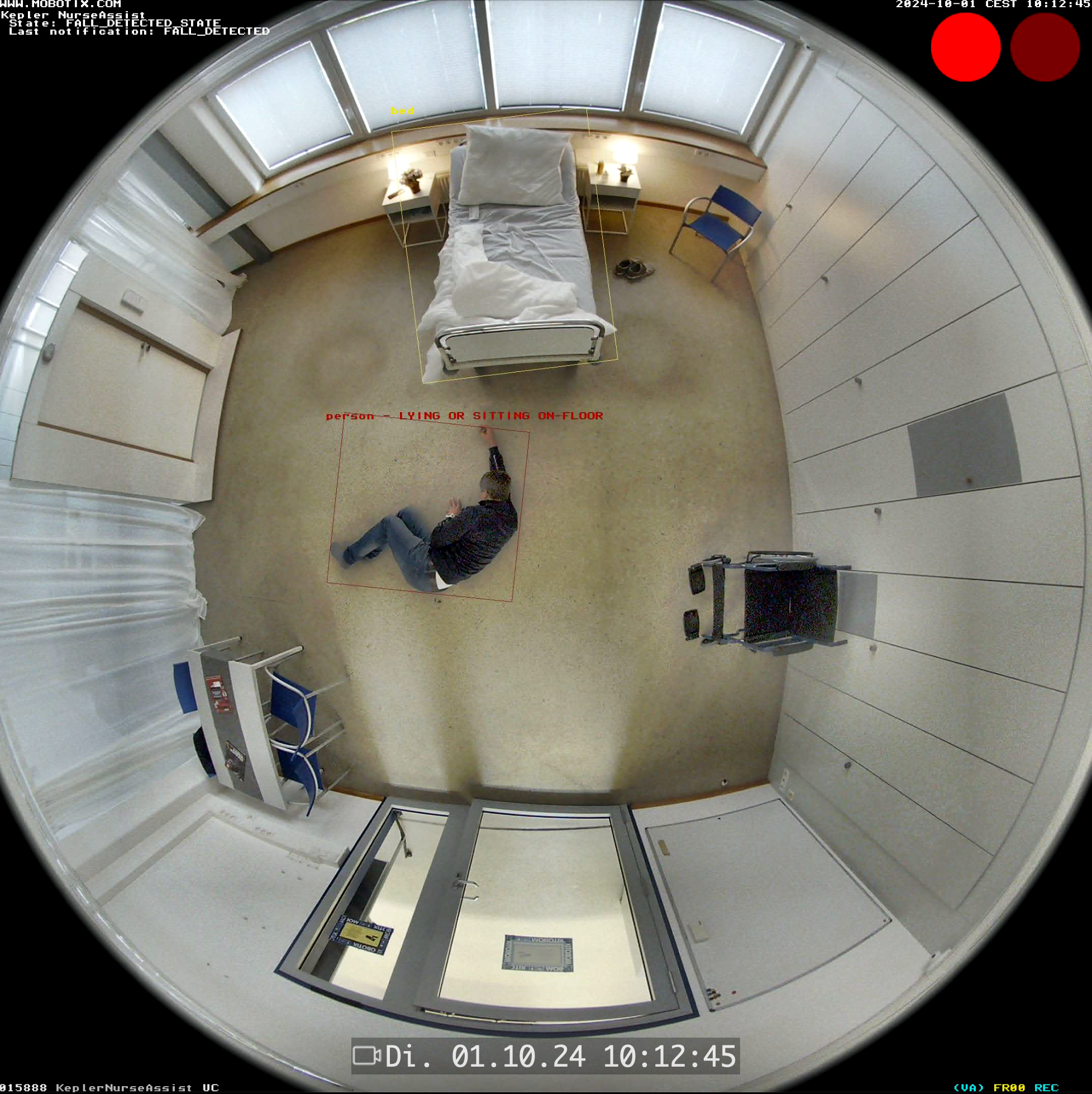 Fall detected with the MOBOTIX NurseAssist solution