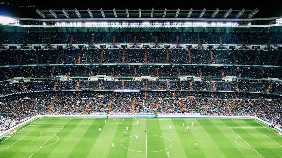 Belebtes Fußballstadion